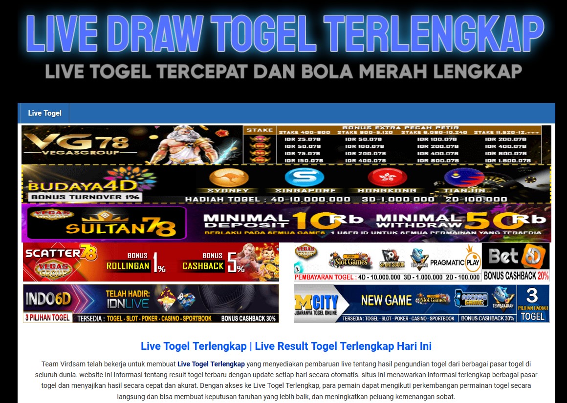 Live Draw Terlengkap