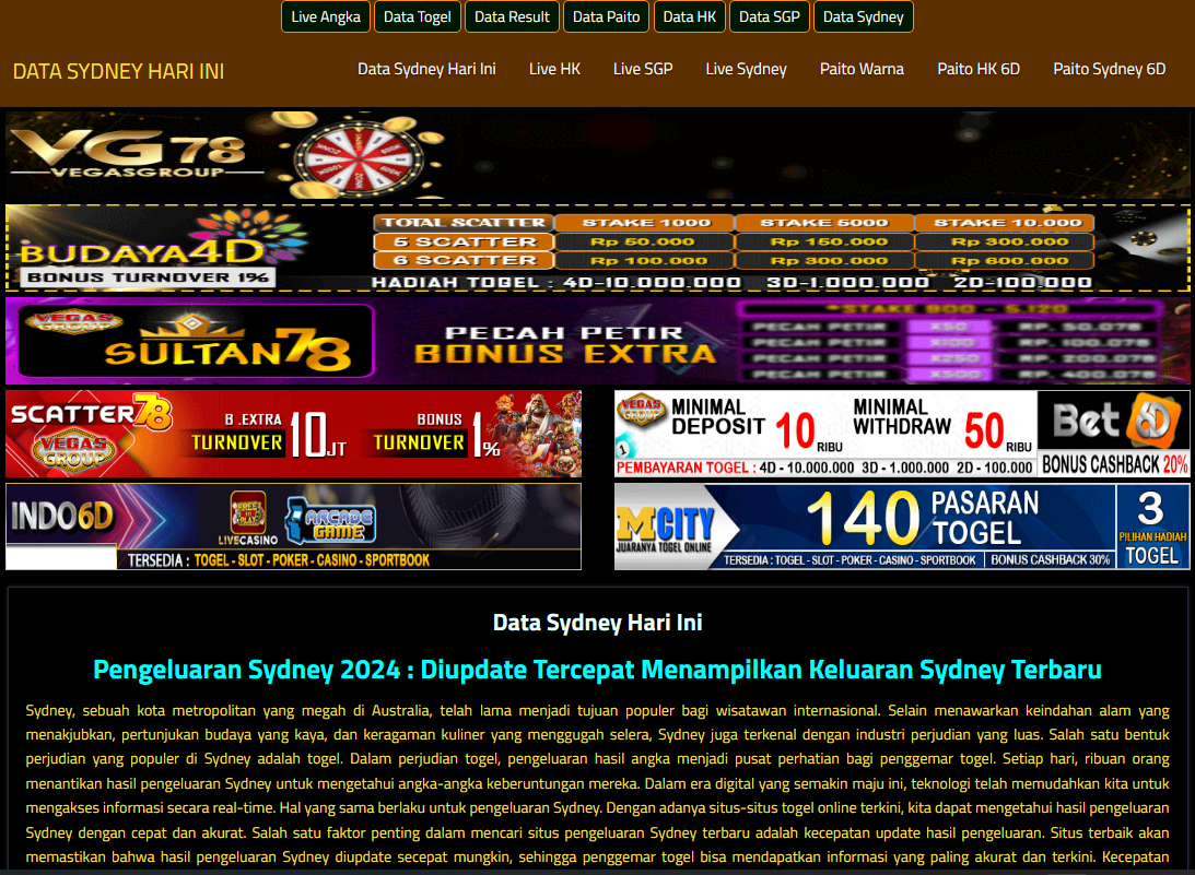 Data Sydney Hari Ini