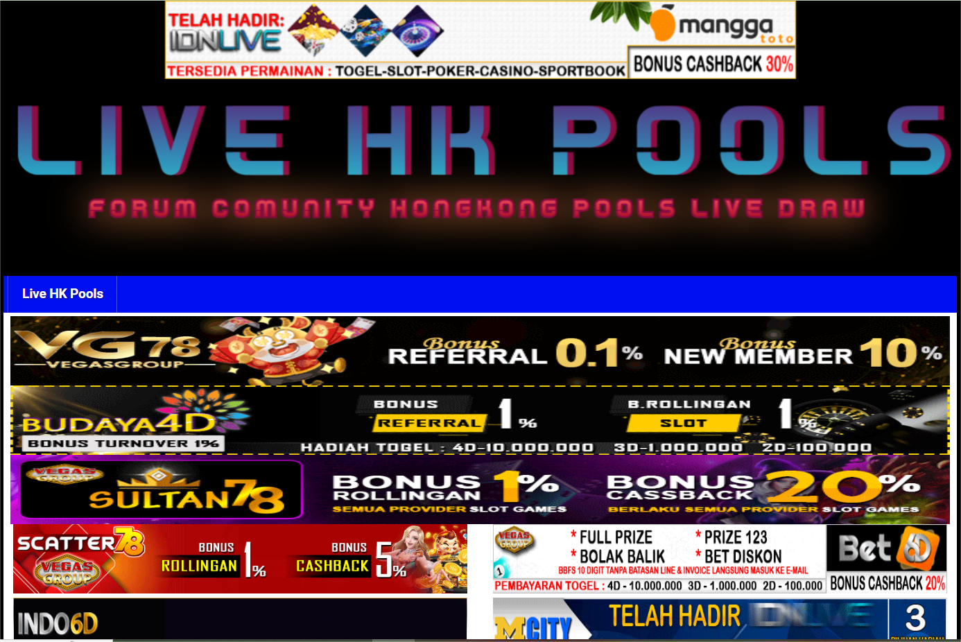 Live Hk Pools