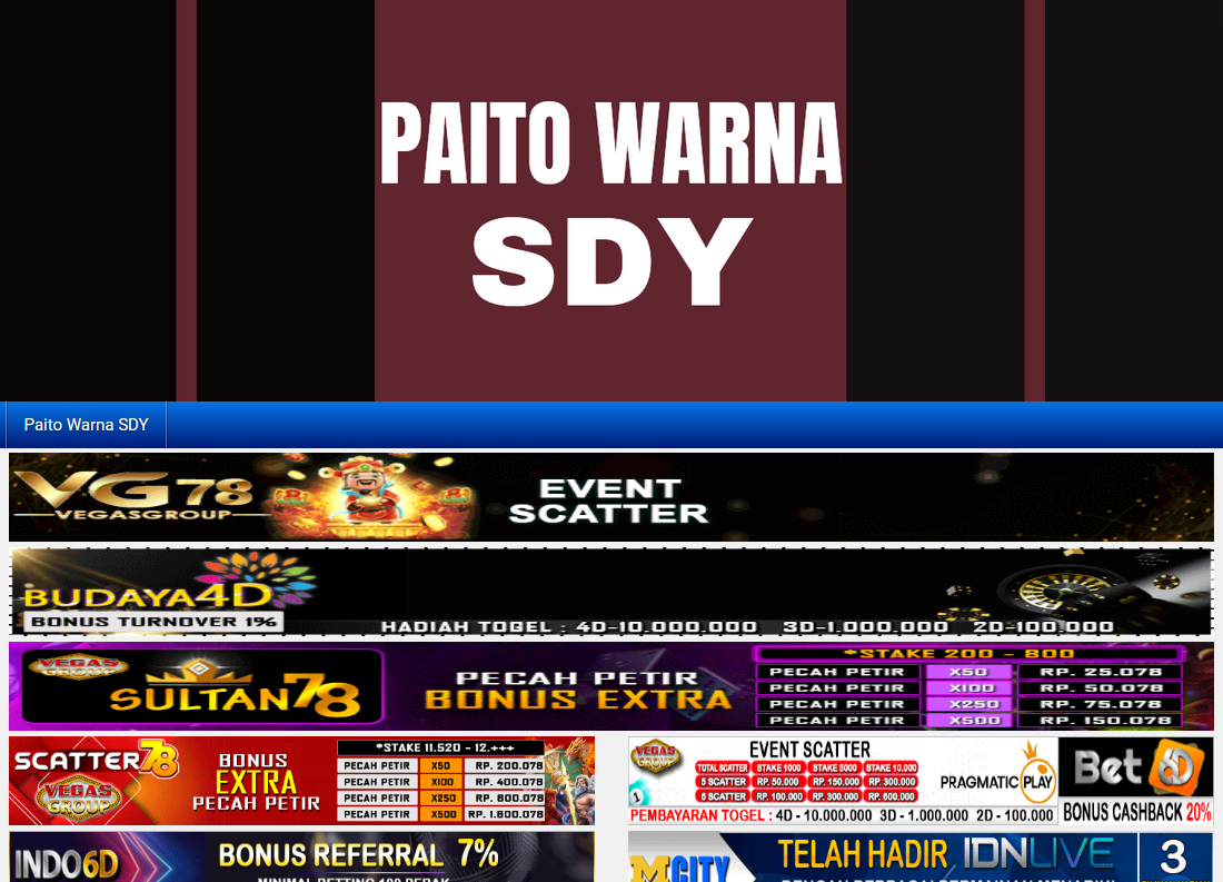 Paito Warna SDY