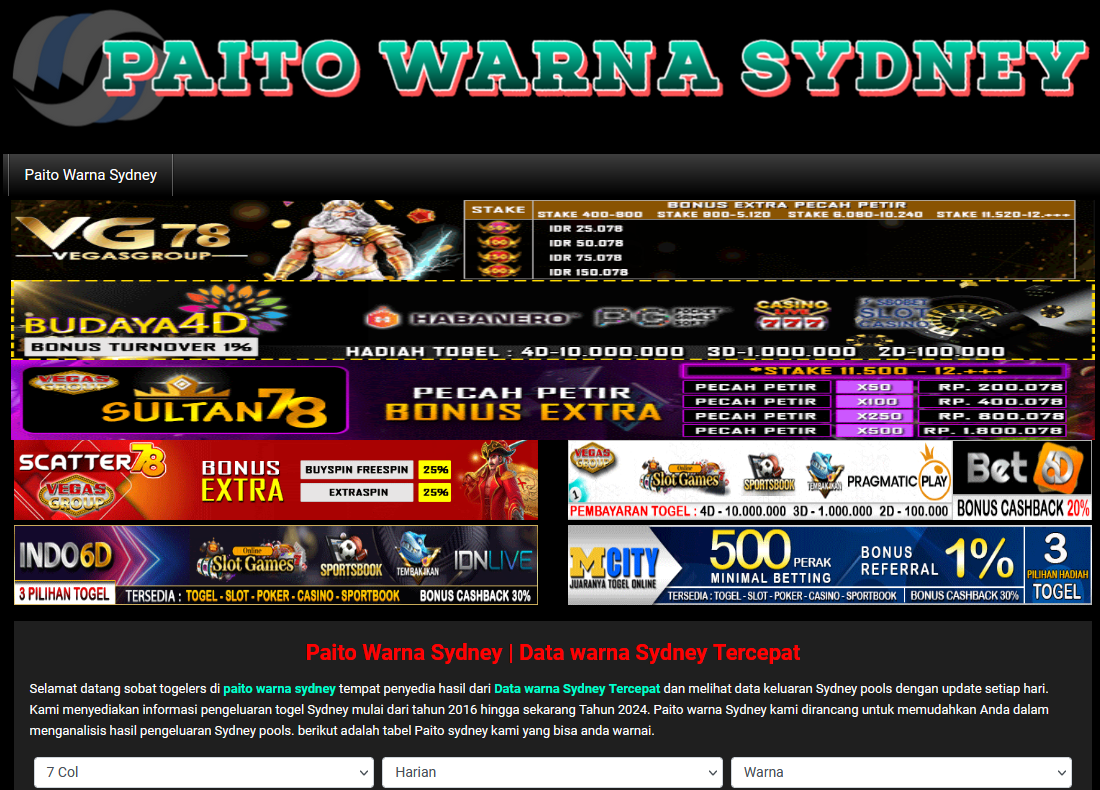 Paito Warna Sydney